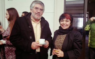 Jorge Morán y Mónica Retamal de la Facultad de Artes