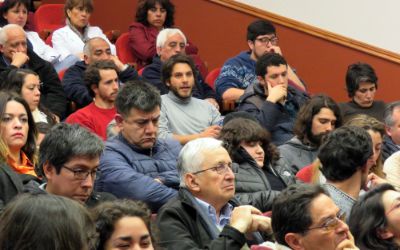 En el Campus Juan Gómez Millas también se sostuvieron encuentros locales para debatir sobre la ley de universidades estatales.