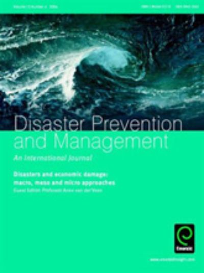 El artículo fue premiado como uno de los tres mejores textos del año 2014 por la Revista Internacional Disaster Prevention and Management.