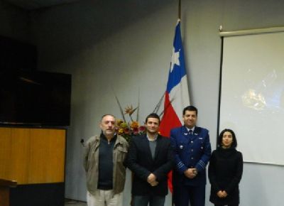 Dr. Flavio Ponzoni (INPE); Dr. Cristian Mattar (Lab- UChile); CDI, Hernán Tello (GOE FACH); MSc. Carolina Barrientos (SAF-FACH).