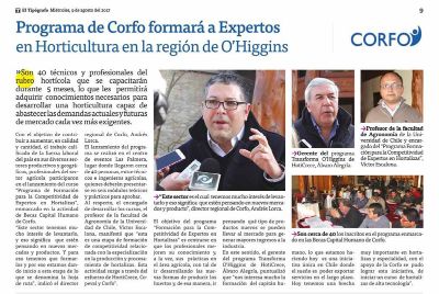 Diversos medios de prensa destacaron la labor que se realiza entre CORFO y la Universidad de Chile a través de su Facultad de Ciencias Agronómicas. 