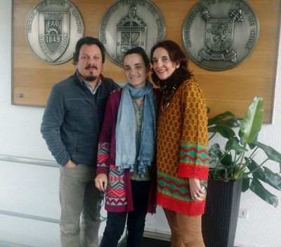 Los académicos Santiago Peredo, Sofia Boza y Carolina Feito.