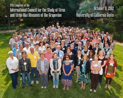 El 19° Congreso del Consejo Internacional para el Estudio de Virus y Enfermedades Virulentas del Grapevine (ICVG), reunirá a expertos de diversos países. En la imagen los integrantes reunidos en Calif