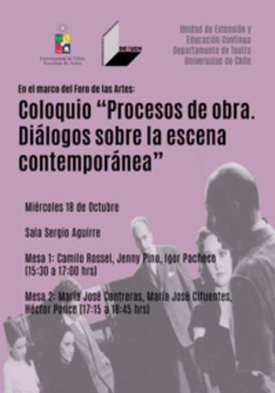 "Proceso de obras. 'Diálogos sobre la Escena Contemporánea' " se realizará el miércoles 18 de octubre desde las 15:30 hrs.