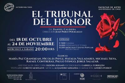El "Tribunal del Honor" se presentará desde el 18 de octubre al 24 de noviembre, en la Sala Antonio Varas del Teatro Nacional Chileno.
