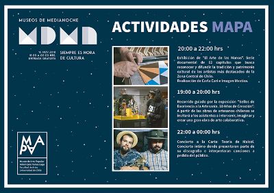 Museos de Medianoche invita a recorrer gratuitamente museos y espacios culturales en distintos lugares del país, entre las 18:00 y las 00:00 horas.
