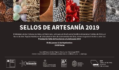 "Sellos de Excelencia a la Artesanía de Chile 2019" se inaugurará el jueves 12 de septiembre, a las 19:00 horas, en la sala MAPA/GAM, permaneciendo en exhibición hasta el 13 de octubre.