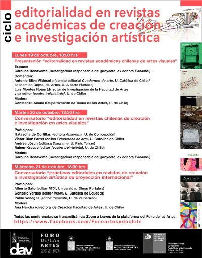 Foro de las Artes: Ciclo  "Editorialidad en revistas académicas de creación e investigación artística"