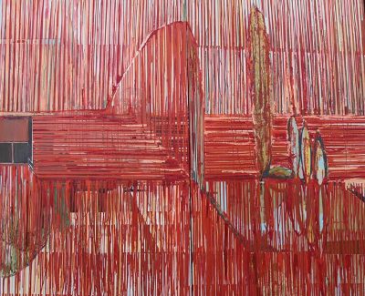 "Las cortinas se caen", obra de Ignacio Gumucio con la que el artista se propone mostrar los modos dispares de contar pintando, a través de uno de los géneros más recurrentes de la pintura: el paisaje