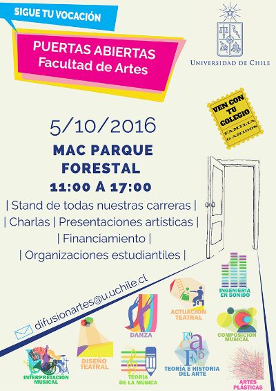 "Puertas Abiertas" se realizará el próximo miércoles 5 de octubre en el MAC Parque Forestal.
