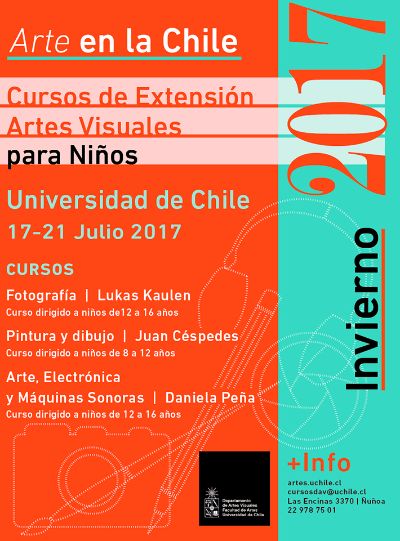 Los Cursos de Extensión de Invierno para niños 2017 impartidos por el Depto. de Artes Visuales de la U. de Chile se desarrollarán durante la segunda semana de vacaciones de invierno.