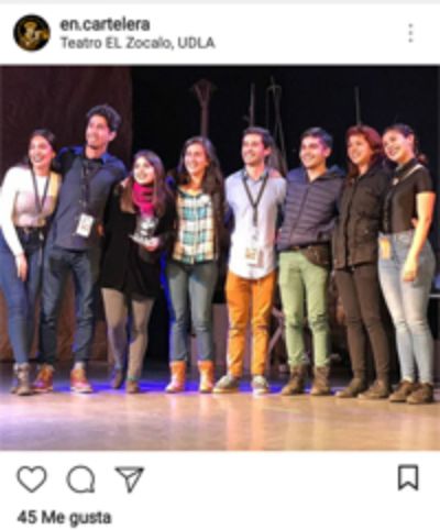 Estudiantes de Actuación Teatral del Detuch ganan "Mejor Montaje" en Festival Inter-escuelas de la UDLA (Foto de Instragram: EnCartelera).