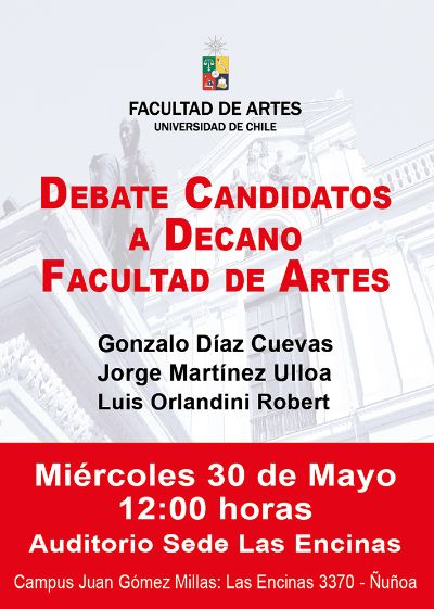 2 instancias de debate se darán: miércoles 30 de mayo, 12:00 horas, Auditorio sede Las Encinas; y jueves 31 de mayo, 12:00 horas, Sala de Conferencias MAC Parque Forestal.
