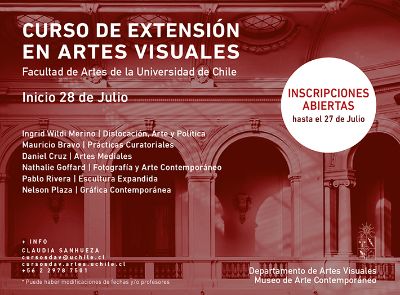 Abiertas inscripciones para nuevo Curso de Extensión en Artes Visuales hasta el 27 de julio.
