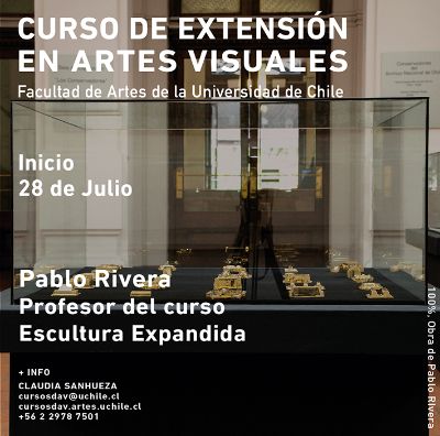 El académico del DAV y artista plástico, Pablo Rivera, dará el curso "Escultura Expandida".