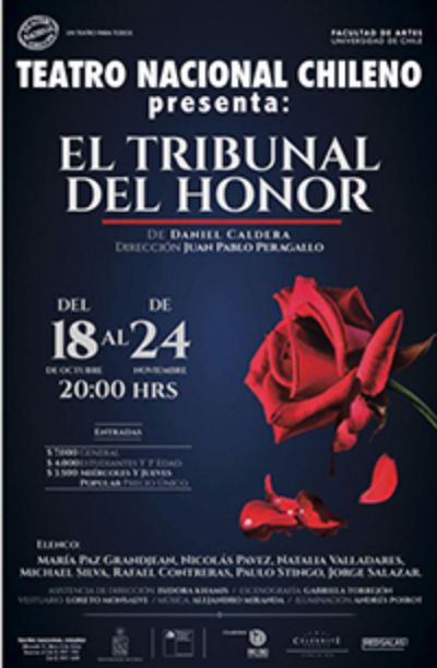 "El tribunal del honor" se presentará entre el 18 de octubre y el 24 de noviembre, con funciones de miércoles a sábado, a las 20.00 horas, en la Sala Antonio Varas (Morandé 25, Santiago).