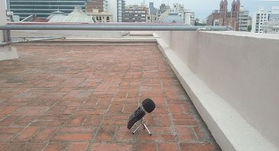 En su paso por Monteaudio, Krause intervino el edificio de la Facultad de Bellas Artes de la Universidad de la República de Uruguay, registrando sonidos en cada piso del edificio.