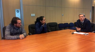 La visita al Centro de Justicia consideró una presentación de Fernando Guzmán sobre el sistema procesal penal chileno y su reforma.