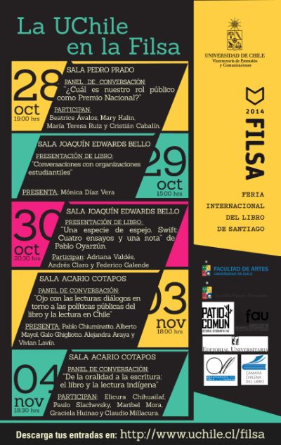 Afiche de participación de la Universidad de Chile en la FILSA