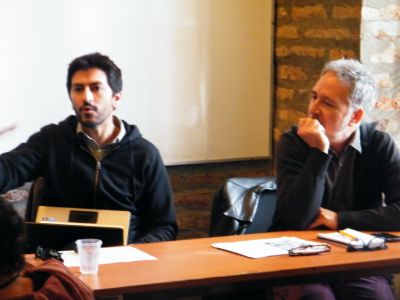 De izquierda a derecha: académicos Luis Campos y Jorge Larenas.