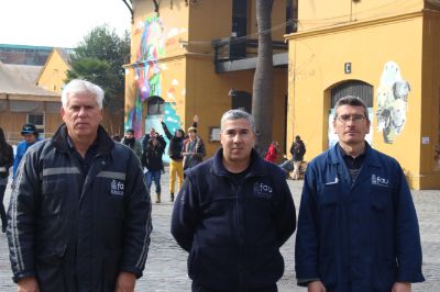 De izquierda a derecha: Funcionarios Girson Pinto, Richard Matamala y Luis Jara.