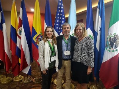 Presidenta Dra. Jean Parcher, Vicepresidenta Dra. Patricia  Solís y Secretario de la Comisión de Geografía del IPGH,