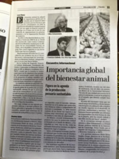 Noticia del evento publicada en el periódico de la UNAM.
