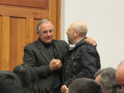 Los candidatos Dr. Mario Maino y el Dr. Víctor Hugo Parraguez.  