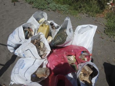 Se recogieron decenas de bolsas con basura. Estos residuos son perjudiciales tanto para las aves del humedal como para el entorno, llegando a contaminar gravemente las aguas.