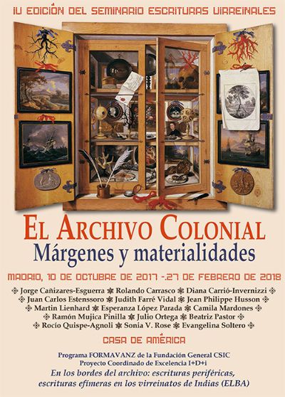 IV Edición del Seminario de Escrituras Virreinales. El archivo colonial: márgenes y materialidades	