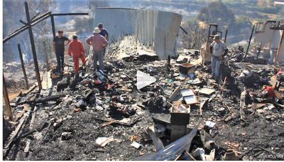 El fuego destruyó cerca de 60 casas en Limache en estos incendios forestales de 2019.
