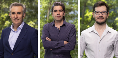 Los académicos del Departamento de Geofísica, René Garreaud, Sergio Ruiz y Rodrigo Seguel.