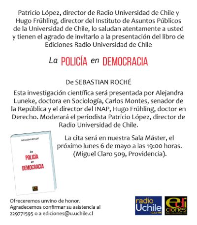 Presentación de libro La policía en democracia