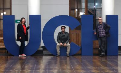 La académica Lorena Oyarzún y los profesores de la U Chile Nicolás Gissi (Facso) y Gilberto Aranda (IEI) quedaron a cargo de la línea de migración y relaciones internacionales.