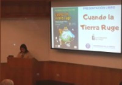 La académica Luisa Pinto, también directora de la Escuela de Ingeniería y Ciencias, durante la presentación del libro.