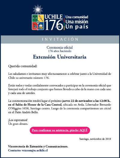 Invitación Ceremonia de Extensión Universitaria