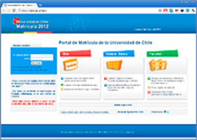Sitio de matrícula en línea U. de Chile