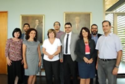 El Vicerrector Flavio Salazar y su equipo VID junto a los académicos directivos del ICEI