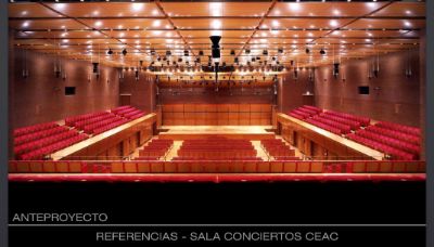 Vista simulada de la sala de conciertos del CEAC.