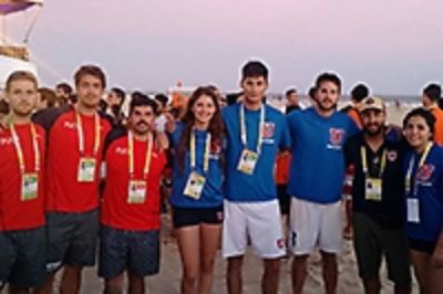 Parte de los deportistas en los Beach Games en Brasil
