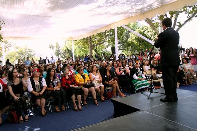 Mujeres de comunas de toda la Región Metropolitana asistieron a la actividad organizada por el Sernam y la Intendencia Metropolitana.
