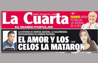 La portada del periódico La Cuarta que generó polémica al atribuir a factores sentimentales un femicidio