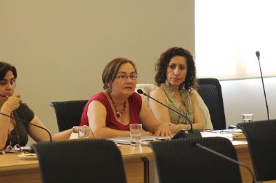 La Senadora María Eugenia Dominguez, una de las integrantes de la Comisión Ad Hoc que informó sus conclusiones en la plenaria.