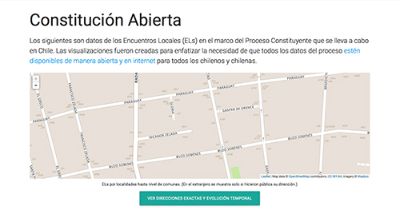 El sitio web www.constitucionabierta.cl tiene por objetivo transparentar información general y específica de cómo se va desarrollando la etapa de los Encuentros Locales Autoconvocados.