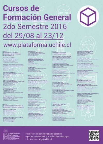 Afiche de los 34 Cursos de Formación General para este segundo semestre 2016.