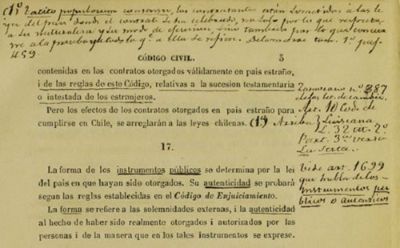 La calidad del escaneo permite observar en detalles las anotaciones en esta versión del Proyecto de Código Civil de Andrés Bello.