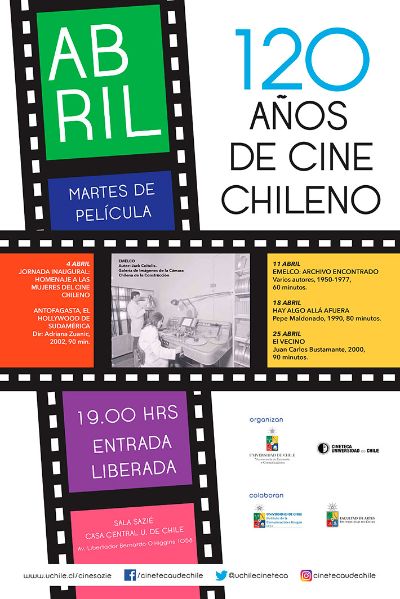Este año el cine chileno cumple 120 años de historia y Sala Sazié-Cineclub dedicará todos sus ciclos a conmemorar este hito con tesoros de la producción audiovisual chilena.