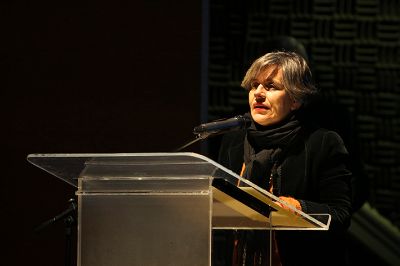 La ceremonia inaugural del seminario contó con las palabras de bienvenida de la subsecretaria de Derechos Humanos, Lorena Fries.