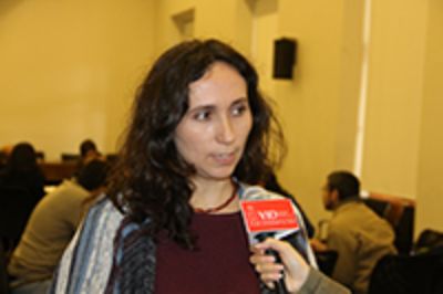 La coordinadora de la Red y Académica de la Facultad de Ciencias Sociales U. de Chile, Anahí Urquiza.