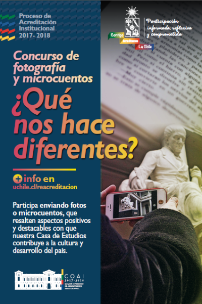 Afiche de promoción concurso de Fotografía y Microcuentos "¿Qué nos hace diferente?"